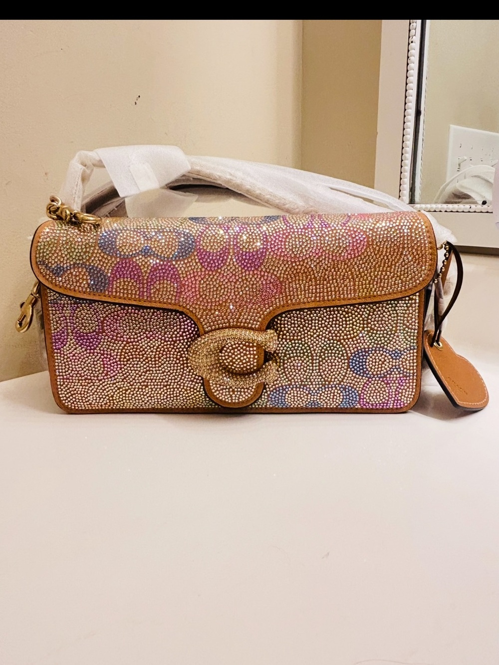 Coach Rainbow Crystal Tabby Shoulder Bag 26